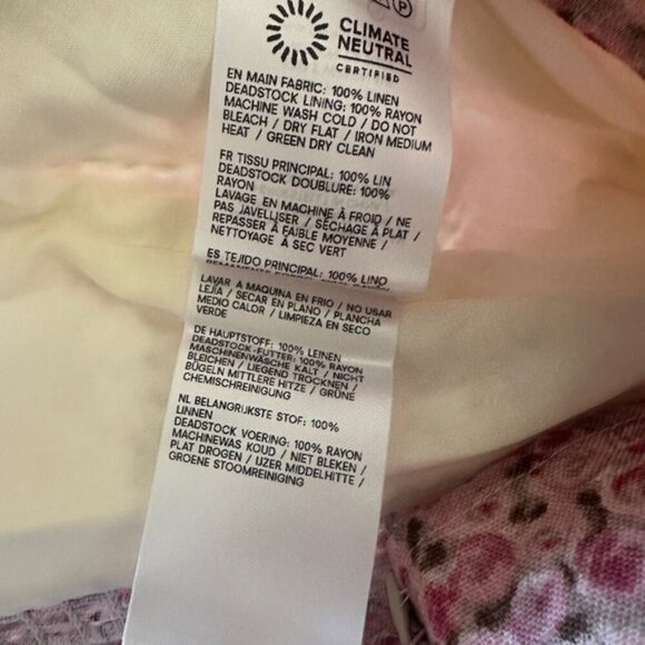 NEW Reformation Hattie Linen Top in Rosin Pink Floral | size 0 - Picture 11 of 12